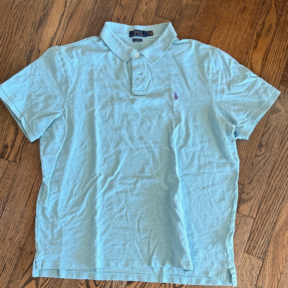 EUC Polo by Ralph Lauren Sky Blue cotton pique Polo Shirt